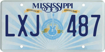 MS license plate LXJ487