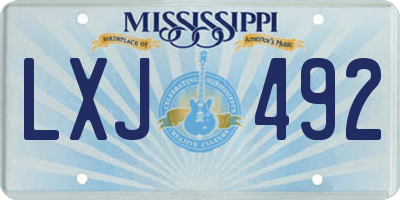 MS license plate LXJ492