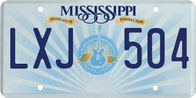 MS license plate LXJ504