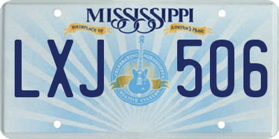 MS license plate LXJ506