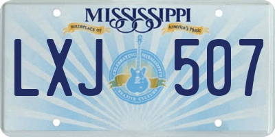 MS license plate LXJ507
