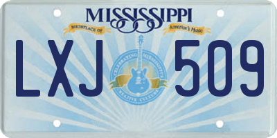 MS license plate LXJ509
