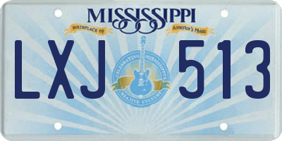 MS license plate LXJ513