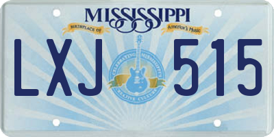 MS license plate LXJ515