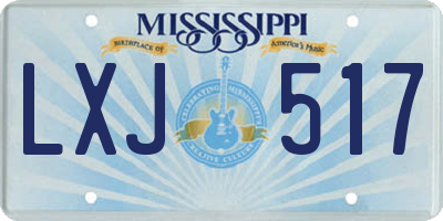 MS license plate LXJ517