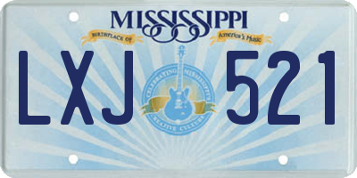 MS license plate LXJ521