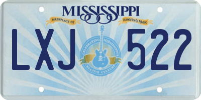 MS license plate LXJ522