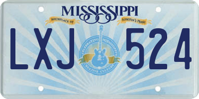MS license plate LXJ524