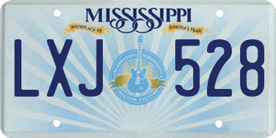 MS license plate LXJ528