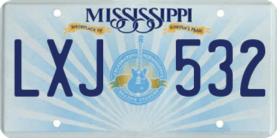 MS license plate LXJ532
