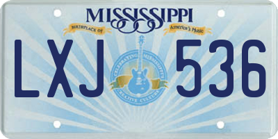 MS license plate LXJ536