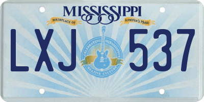 MS license plate LXJ537