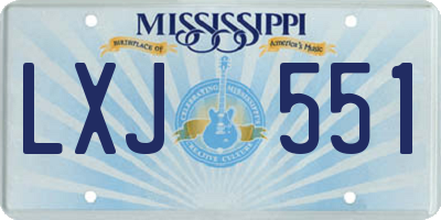 MS license plate LXJ551