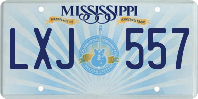 MS license plate LXJ557