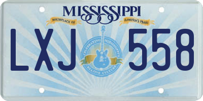 MS license plate LXJ558