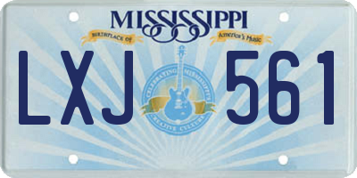 MS license plate LXJ561