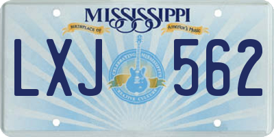 MS license plate LXJ562