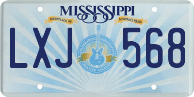 MS license plate LXJ568