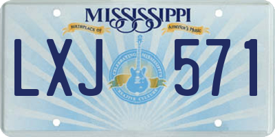 MS license plate LXJ571