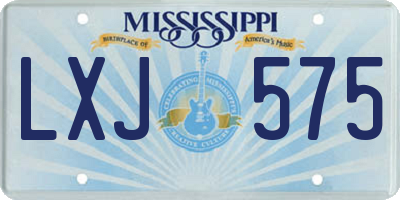 MS license plate LXJ575