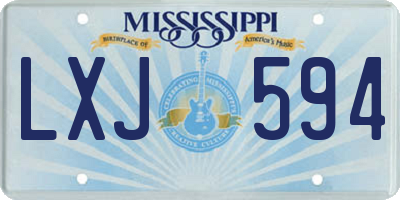 MS license plate LXJ594