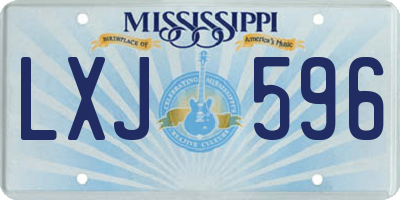 MS license plate LXJ596