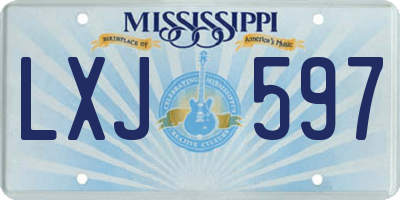 MS license plate LXJ597