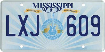 MS license plate LXJ609
