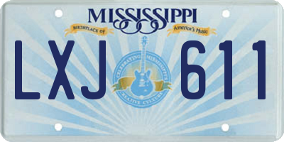 MS license plate LXJ611
