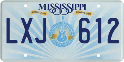 MS license plate LXJ612