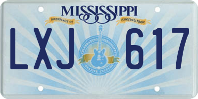 MS license plate LXJ617