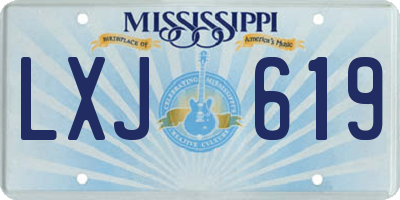 MS license plate LXJ619