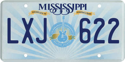 MS license plate LXJ622