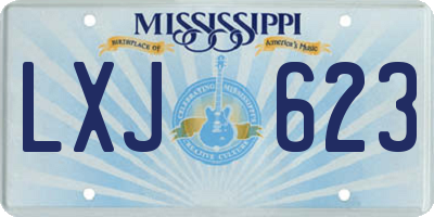 MS license plate LXJ623