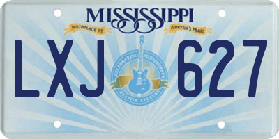 MS license plate LXJ627