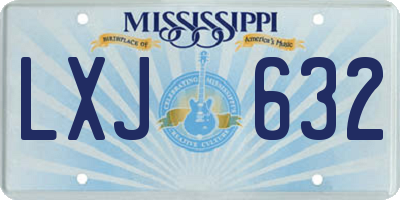 MS license plate LXJ632