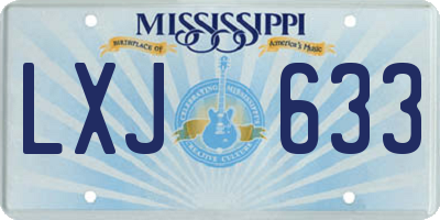 MS license plate LXJ633