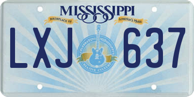 MS license plate LXJ637
