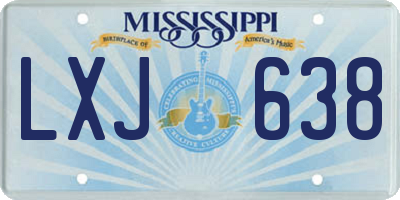 MS license plate LXJ638