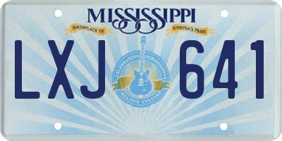 MS license plate LXJ641
