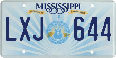MS license plate LXJ644