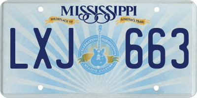 MS license plate LXJ663