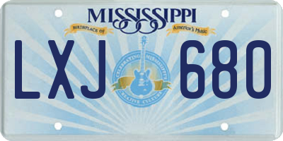 MS license plate LXJ680
