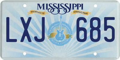 MS license plate LXJ685