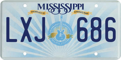 MS license plate LXJ686