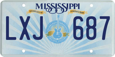 MS license plate LXJ687