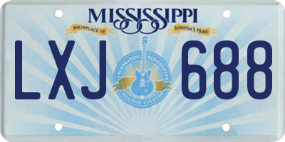 MS license plate LXJ688