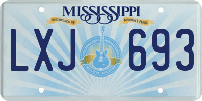 MS license plate LXJ693