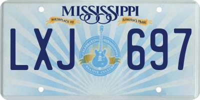 MS license plate LXJ697