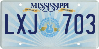 MS license plate LXJ703